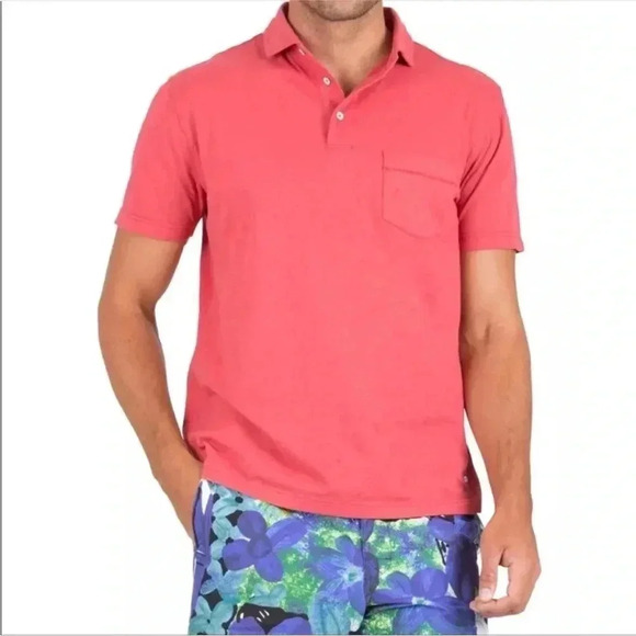 Rodd & Gunn Mount Wilson Sports Fit Short Sleeve Pocket Polo in Rhubarb - Picture 1 of 5